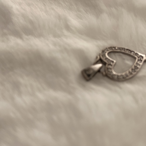 Key to my heart pendant for necklace. Silver with diamonds. - Picture 4 of 5